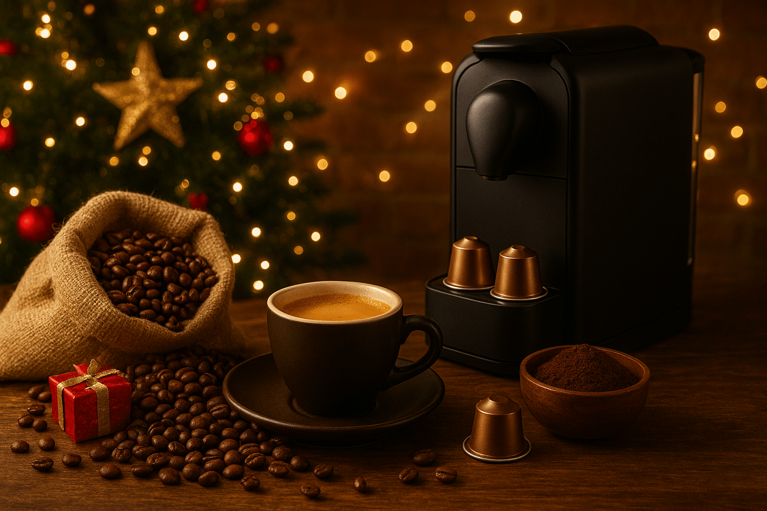 Koffie kerst Lavazza Gran Maestro koffiemaatje banner