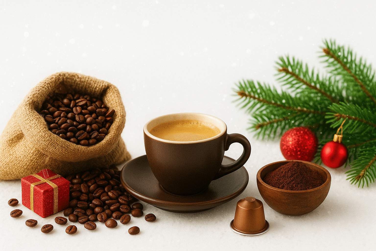 Koffiemaatje Kerst koffiecups koffiebonen